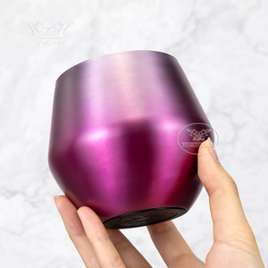 Verre à vin à tige amovible 14 oz 420 ml, gobelets à boire en métal à double paroi isolés, gobelets à <span class=keywords><strong>pied</strong></span> pour café, bière, pour barbecue, fête - Product Image 2