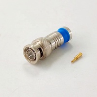 Conector Coaxial RF de Compresión Macho BNC para Audio CCTV, DC-2GHz, 500 Ciclos de Acoplamiento, Cable Coaxial RG6 de 75 Ohmios para Antena