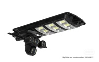 Cámara de Seguridad Inalámbrica Solar Wi-Fi, Impermeable, Versión Nocturna, Doble Lente, Audio Bidireccional para Lámpara Exterior LED con Panel Solar