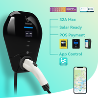 Cargador de coche de estacionamiento montado en la pared y montado en el piso EV AC 7kW Tipo 2 Caja de pared para el hogar 32A cargador EV 22kW