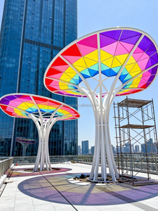 Pergola a Membrana Tensile a Forma di Foglia Personalizzata, Scultura Artistica, Tettoia Moderna per Esterni per Parco Pubblico - Product Image 2