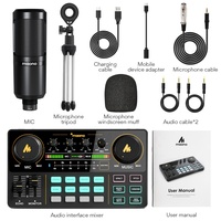 MAONOCASTER Mikrofon Studio Kondensor Profesional Dengan Antarmuka Audio Earphone untuk Mixer Audio Siaran Kartu Suara Eksternal