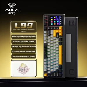 Aula L99 Thri-Chế Độ Không Dây Hot Swappable Chơi Game Bàn Phím Với 3.98-Inch Màn Hình Cảm Ứng Gasket Núi - Product Image 6