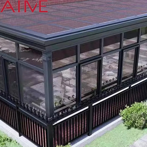 Villa <span class=keywords><strong>de</strong></span> jardin extérieure, véranda en aluminium, balcon, portes et fenêtres à rupture <span class=keywords><strong>de</strong></span> pont thermique, insonorisées, coupe-vent, <span class=keywords><strong>double</strong></span> <span class=keywords><strong>vitrage</strong></span> trempé Low-E - Product Image 1