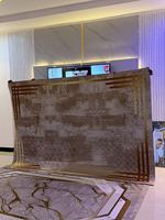 Tapis en velours cristal avec envers antidérapant, tapis persan imprimé sur mesure pour salon, grand tapis à motif marbre personnalisé