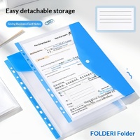 Pochette de classement A4 transparente à feuilles mobiles pour étudiants, sac de rangement multifonctionnel épaissi avec bouton-pression pour documents
