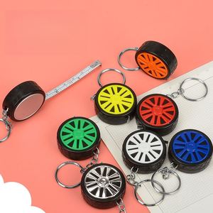 Cinta Métrica de Bolsillo de Acero al Carbono con Llavero, 1m 3ft, Regla Metálica Retráctil, Mini Herramienta de Medición Portátil con Forma de Neumático de Coche, Regalo - Product Image 4