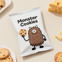Sachet à biscuits personnalisé emballage individuel thermoscellé sac scellé à l'arrière avec un design personnalisé pour le beurre Cookie Snack Mylar sac