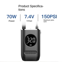 Car ABS Wireless Portable Mini Electric Tire Inflator Handheld Rechargeable Digital Display Lighting Air Pump