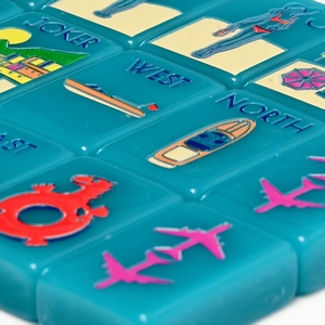 160 Fichas de Mahjong Americanas de Lujo, Personalizables, en Acrílico Tallado, Color Azul PORTOFINO, Diseño Costero, Portátiles y Ecológicas - Product Image 3