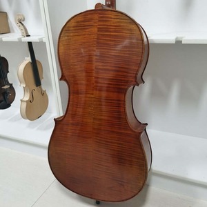 Cello professionnel naturel flammé fait main en gros avec <span class=keywords><strong>archet</strong></span> en bois de Brésil et prix bas - Product Image 4