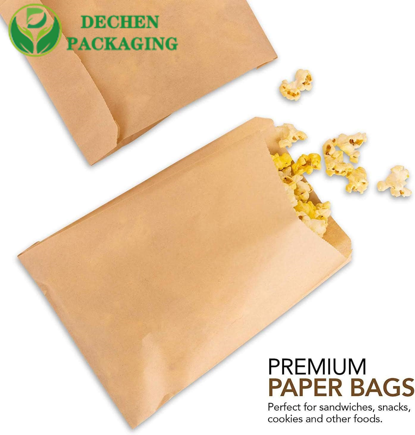 Print Bag Sandwich Burger Bag Brown Paper Food Packaging Paper Bag With Logo