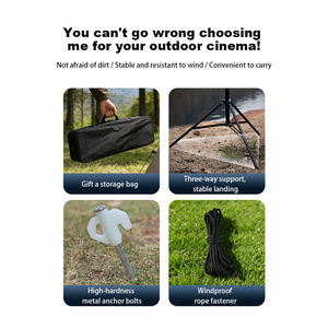 Écran de projection mural Topleo de 100 pouces, tissu blanc, portable, gonflable, pour cinéma maison - Product Image 6