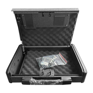 Coffre-fort antivol en acier avec serrure à empreintes digitales - Rangement portable pour <span class=keywords><strong>bijoux</strong></span>, argent liquide, sécurité automobile/domestique - Product Image 6