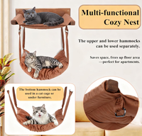 Hamac mural pour chat Chenchen, écologique, double couche, en bois massif, pour dormir, jouer, grimper, se détendre, chaud et confortable, toutes saisons