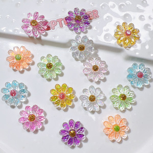 Симпатичные аксессуары для рукоделия плоская спина имитация 3D прозрачная смола Маргаритка ремесла для холодильника магнит деко части - Product Image 5