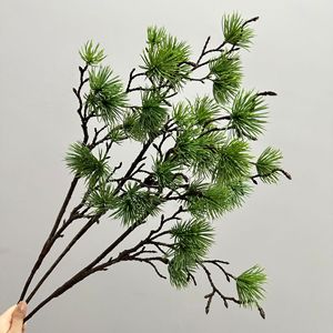 Ramas de Pino Artificiales Meng Jie, Color Verde Grisáceo, de Plástico, para Arreglos Florales y Decoración del Hogar - Product Image 1