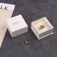 Boîte d'emballage cadeau en carton beige de luxe avec logo personnalisé Boyang pour bracelet, bracelet, bijoux, emballage en papier