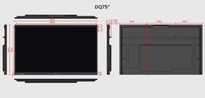 Kit d'encastrement complet en métal thermolaqué Hiseeview avec trous VESA pour tableau interactif intelligent de 75 pouces - Product Image 4