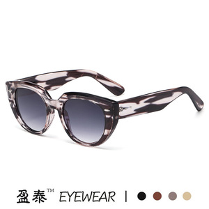 Yingtai Eyewear Cat Eye <b>Sunglasses</b> Wood Grain Frame PC Lens UV400 Protection Unisex Fashion Shades - Product Image 5