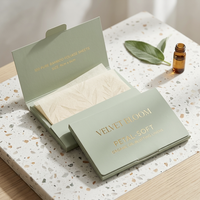 Sobre de papel para empaque de toallitas absorbentes faciales, funda de cartón con logotipo de marca personalizado, mayorista