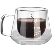 Mug à café moderne en verre à double paroi réutilisable de 200 ml, compatible micro-ondes et lave-vaisselle, pour le camping, la rentrée scolaire, nouveautés, bouteille d'eau