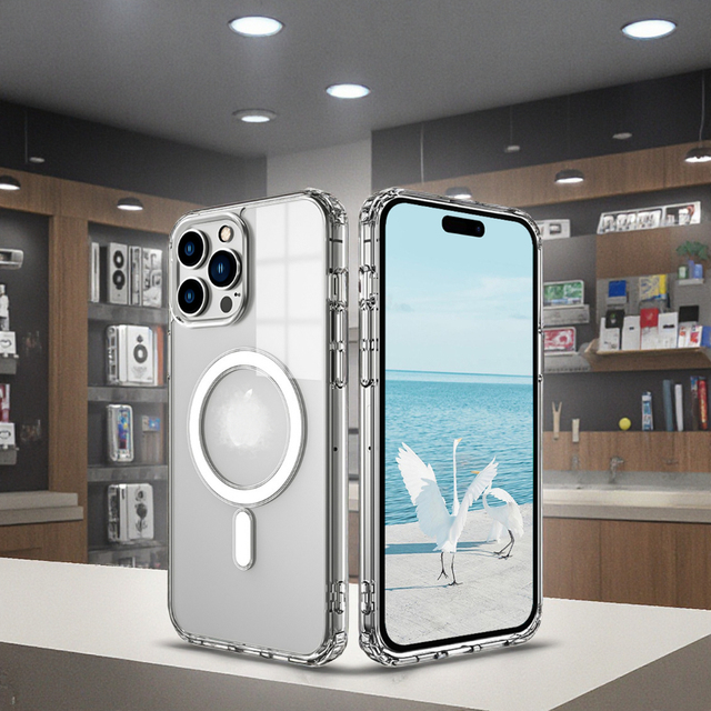Magnetic Wireless Charging Clear Case for iPhone 15 PRO MAX Premium Mobile Phone Cover 17 air