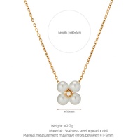 Parures de bijoux tendance en acier inoxydable hypoallergénique anti-ternissement plaqué or PVD 14k 18k avec perles et zircons pour femmes
