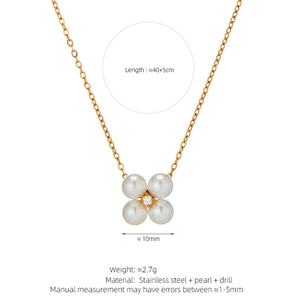 Trendy Anti Tarnish Hypoallergenic Stainless Steel 14k 18k PVD Gold Plated Necklace Ring Pearl Zircon <b>Jewelry</b> <b>Sets</b> <b>for</b> <b>Women</b> - Product Image 6