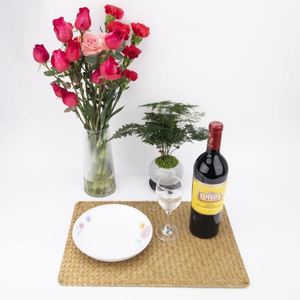 Juego de 4 Manteles Modernos, 100 Unidades, Manteles Redondos de Mimbre para Comedor, Mantel Rectangular de Jacinto de Agua - Product Image 2