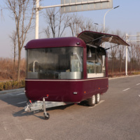 Chariot à café mobile, chariot à hot-dogs, remorque alimentaire entièrement équipée, cuisine mobile, camion à pizzas