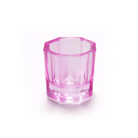 Asinail Foretrend Verre Cristal Mat Plat Tasse Avec Couvercle Métallique Acrylique Liquide Poudre Verre Dappen Plat Pour Nail Art