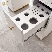 Table de manucure avec système de collecte des poussières intégré et tiroirs de rangement, poste de travail moderne pour salon de beauté et spa