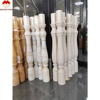 Balustre d'escalier en marbre blanc ou en albâtre personnalisé pour hôtel ou villa, intérieur, main courante d'escalier en pierre naturelle, pilier