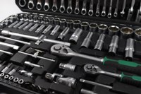 Kit d'outils mécaniques en acier au carbone noir traité thermiquement de 137 pièces, directement de l'usine, pour les travaux de service automobile