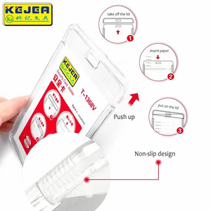 Porte-cartes d'identité clair porte-Badge robuste couvercle de protection de <span class=keywords><strong>carte</strong></span> en plastique protecteur de Badge Transparent étui de <span class=keywords><strong>carte</strong></span> de sécurité - Product Image 4