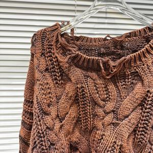 Maglione lavorato a maglia di lusso alla moda OUDINA di lusso rosso strappato stile oversize maglioni da <span class=keywords><strong>donna</strong></span> - Product Image 4