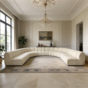 Canapé modulaire en tissu bouclé courbé moderne, grand canapé en forme de U, ensemble de meubles de salon, villa de luxe, hôtel - Product Image 4