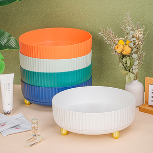 Plastic 360 Rotating Tray Kitchen Seasoning Storage Seasoning Cosmetics Storage Tray Kitchen Shelf Fruit Plate Organizer