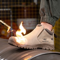 Bottes de soudage marron durables, chaussures de sécurité à semelle intermédiaire Kelvar pour soudeur