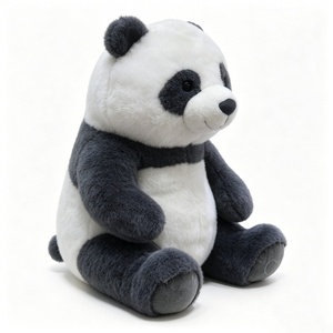 Oreiller en peluche personnalisé en forme d'ours, mignon, noir et blanc, ultra-doux, en fausse fourrure réaliste, style dessin animé, anti-stress, avec motif en relief - Product Image 4