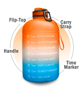 Nouveau design sans Bpa 3.78L marqueur de temps sport motivationnel bouteille d'eau en plastique Nuevo diseno de botella de agua de plastico - Product Image 6