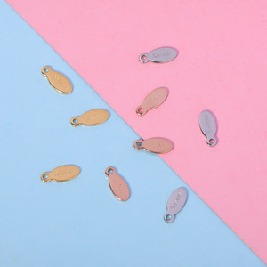 Khắc thép không gỉ kim loại hình bầu dục Bạc Mặt dây chuyền tự làm quyến rũ treo đồ trang sức phát hiện quyến rũ an ninh thẻ - Product Image 1