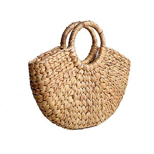 Bolso Tejido de Jacinto de Agua, Fibra Natural Sostenible, Gran Capacidad, Estilo Vintage, para Mercados Europeos y Americanos, Global - Product Image 1