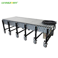 Convoyeur à rouleaux motorisé LIANGZO télescopique, flexible et extensible pour le chargement et le déchargement de conteneurs de camions en entrepôt sans quai