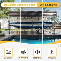 Abri métallique pour camping-car 4x20x13 pieds, abri de toit en acier galvanisé robuste, garage extérieur pour camion, bateau, SUV