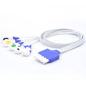 Kabel EKG Sekali Pakai IEC Snap M3000A yang Kompatibel dengan Philips, Kabel Lead EKG 5 Lead M1002A untuk Penggunaan di Rumah Sakit - Product Image 1