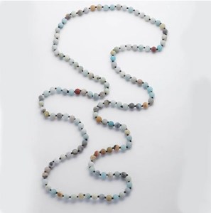 <span class=keywords><strong>Collana</strong></span> da Donna alla Moda con Gemme, <span class=keywords><strong>Collana</strong></span> Lunga a Doppio Giro Annodato da 8mm in <span class=keywords><strong>Amazzonite</strong></span> Naturale Ghiacciata - Product Image 6