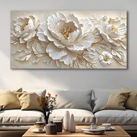 Grande toile murale abstraite moderne nordique avec motif floral, 20x40 pouces, fabriquée en Chine