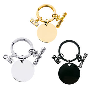 Llavero de Acero Inoxidable Pulido Espejo, Personalizable con Logotipo, <span class=keywords><strong>para</strong></span> Graduación de Secundaria y Universidad 2026, Regalo de Metal - Product Image 1